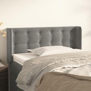 VidaXL Hoofdbord met randen 93x16x78/88 cm fluweel lichtgrijs