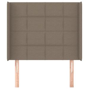 vidaXL Hoofdbord met randen 83x16x118/128 cm stof taupe