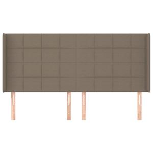 vidaXL Hoofdbord met randen 163x16x118/128 cm stof taupe