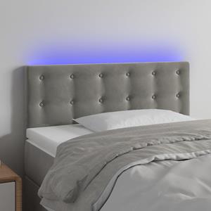 VidaXL Hoofdbord LED 90x5x78/88 cm fluweel lichtgrijs