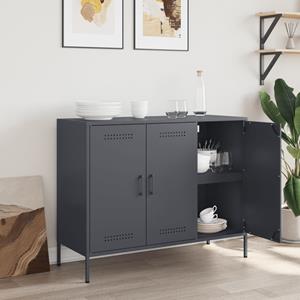 vidaXL Dressoir 100,5x39x79 cm koudgewalst staal antracietkleurig