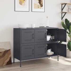 vidaXL Dressoir 100,5x39x79 cm koudgewalst staal antracietkleurig