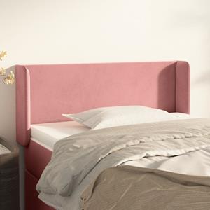 VidaXL Hoofdbord met randen 103x16x78/88 cm fluweel roze