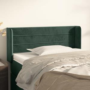 VidaXL Hoofdbord met randen 103x16x78/88 cm fluweel donkergroen