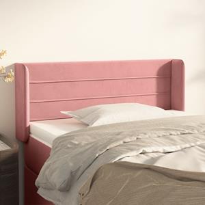 VidaXL Hoofdbord met randen 103x16x78/88 cm fluweel roze