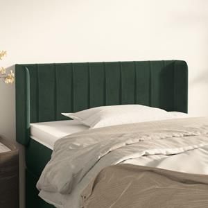 VidaXL Hoofdbord met randen 93x16x78/88 cm fluweel donkergroen