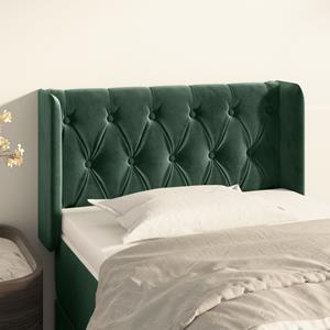 VidaXL Hoofdbord met randen 83x16x78/88 cm fluweel donkergroen