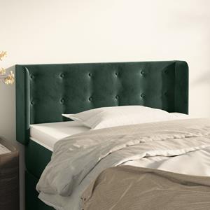 VidaXL Hoofdbord met randen 93x16x78/88 cm fluweel donkergroen