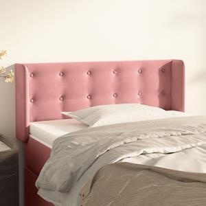 VidaXL Hoofdbord met randen 103x16x78/88 cm fluweel roze
