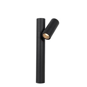 QAZQA Staande buitenlamp zwart 50 cm verstelbaar - Duo