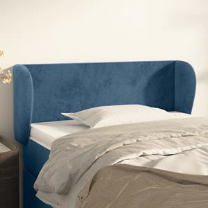 VidaXL Hoofdbord met randen 83x23x78/88 cm fluweel donkerblauw