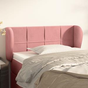 VidaXL Hoofdbord met randen 83x23x78/88 cm fluweel roze