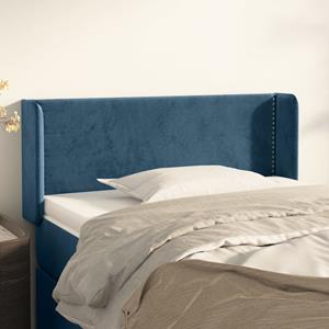 VidaXL Hoofdbord met randen 93x16x78/88 cm fluweel donkerblauw