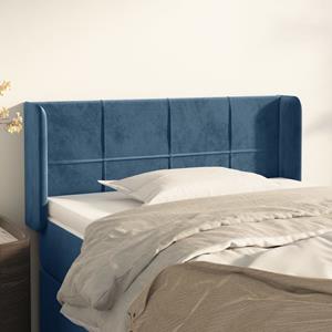 VidaXL Hoofdbord met randen 93x16x78/88 cm fluweel donkerblauw