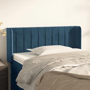 VidaXL Hoofdbord met randen 93x16x78/88 cm fluweel donkerblauw