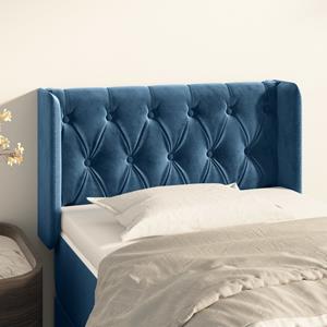 VidaXL Hoofdbord met randen 83x16x78/88 cm fluweel donkerblauw