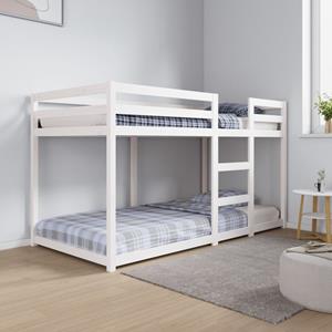VidaXL Stapelbed 90x190 cm massief grenenhout wit
