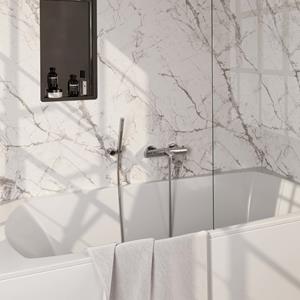 Brauer Opbouwset Bad- en Douchekraan  Chrome Edition Thermostatisch Met Wandhouder Geborsteld Chroom 