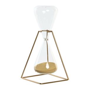 Zandloper cilinder - decoratie of tijdsmeting - 30 minuten goud zand - H25 cm - glas -
