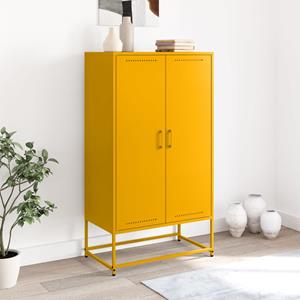 vidaXL Hoge kast 68,5x38,5x123,5 cm staal olijfgroen