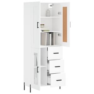vidaXL Hoge kast 69,5x34x180 cm bewerkt hout wit