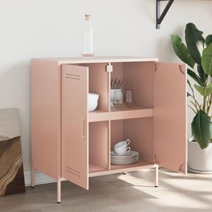 vidaXL Dressoir 68x39x79 cm staal roze