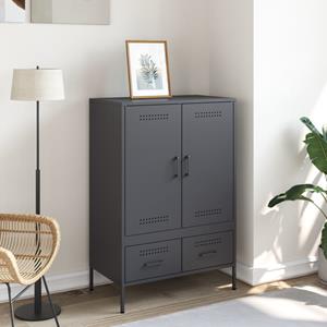 vidaXL Hoge kast 68x39x101,5 cm koudgewalst staal antracietkleurig