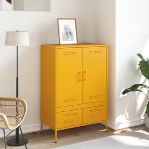 vidaXL Hoge kast 68x39x101,5 cm koudgewalst staal mosterdgeel