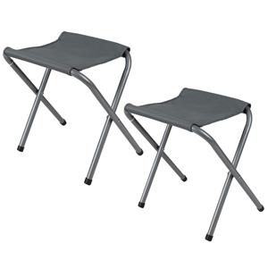 Sunnydays Camping/outdoor krukje - 2x - Inklapbaar - grijs - 33 x 27 x 35 cm -