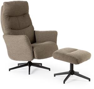 Barna relaxfauteuil met hocker taupe