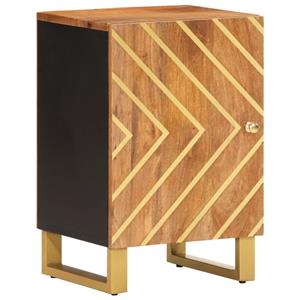 VidaXL Badkamerkast 38x33,5x58 cm massief mangohout bruin en zwart