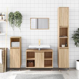 VidaXL Badkamerkast 30x30x100 cm bewerkt hout sonoma eikenkleurig