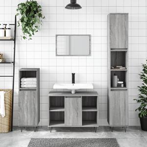 VidaXL Badkamerkast 30x30x100 cm bewerkt hout grijs sonoma eikenkleur