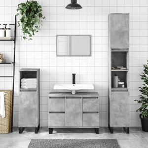 VidaXL Badkamerkast 30x30x100 cm bewerkt hout betongrijs