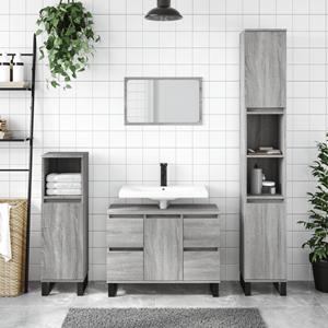 VidaXL Badkamerkast 30x30x100 cm bewerkt hout grijs sonoma eikenkleur