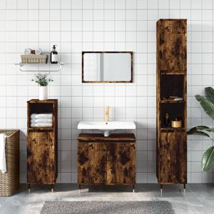 VidaXL Badkamerkast 58x33x60 cm bewerkt hout gerookt eikenkleurig