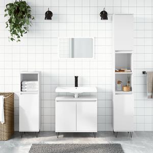 VidaXL Badkamerkast 58x33x60 cm bewerkt hout hoogglans wit