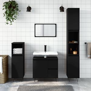 VidaXL Badkamerkast 65x33x60 cm bewerkt hout zwart