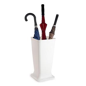 PlasticForte Paraplubak/parapluhouder Plain - ivoor wit - glad kunststof - D26 x H52 cm - op verhoogde voet -