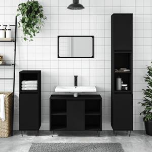VidaXL Badkamerkast 80x33x60 cm bewerkt hout zwart