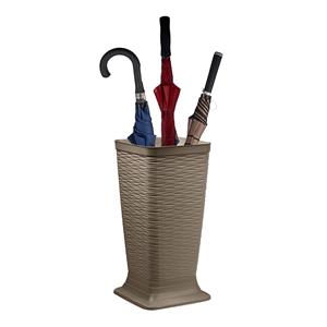 PlasticForte Paraplubak/parapluhouder Waves - beige - kunststof - D26 x H52 cm - op verhoogde voet -