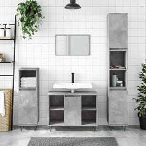 VidaXL Badkamerkast 80x33x60 cm bewerkt hout betongrijs