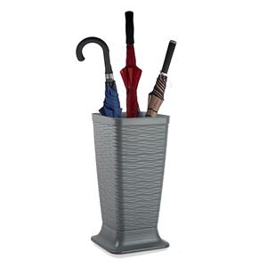 PlasticForte Paraplubak/parapluhouder Waves - grijs - kunststof - D26 x H52 cm - op verhoogde voet -