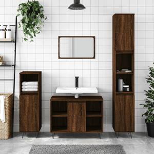 VidaXL Badkamerkast 80x33x60 cm bewerkt hout bruin eikenkleur