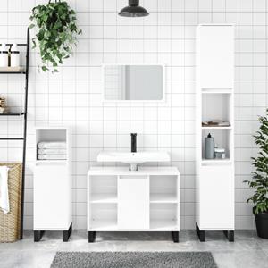 VidaXL Badkamerkast 80x33x60 cm bewerkt hout hoogglans wit