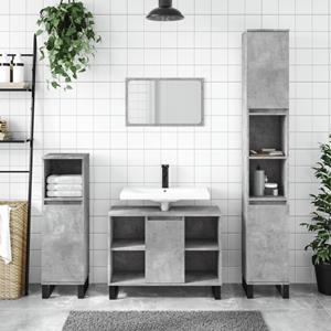 VidaXL Badkamerkast 80x33x60 cm bewerkt hout betongrijs