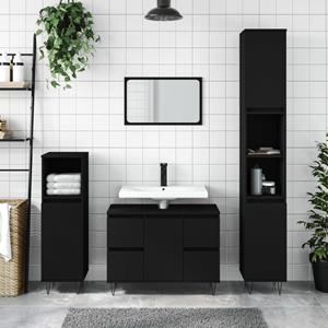 VidaXL Badkamerkast 80x33x60 cm bewerkt hout zwart
