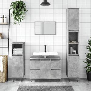 VidaXL Badkamerkast 80x33x60 cm bewerkt hout betongrijs