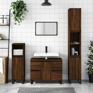 VidaXL Badkamerkast 80x33x60 cm bewerkt hout bruin eikenkleur