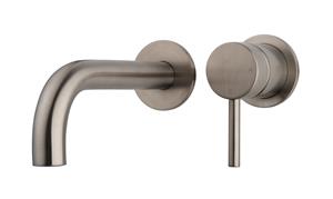 Mueller Round inbouw wastafelkraan met Coolstart geborsteld staal
